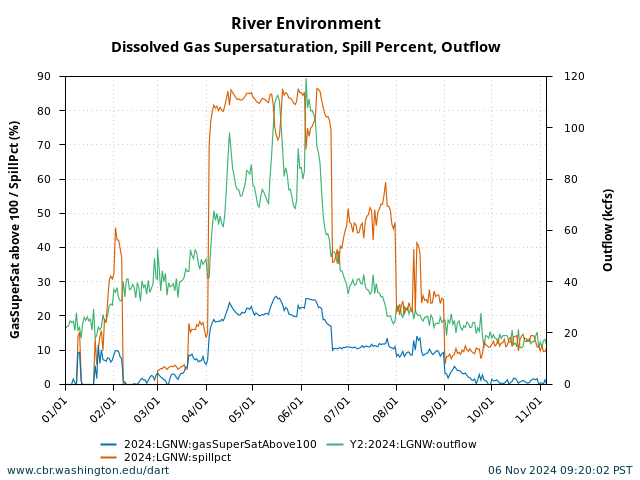 River Environment Graphics and Text gas super saturation graph